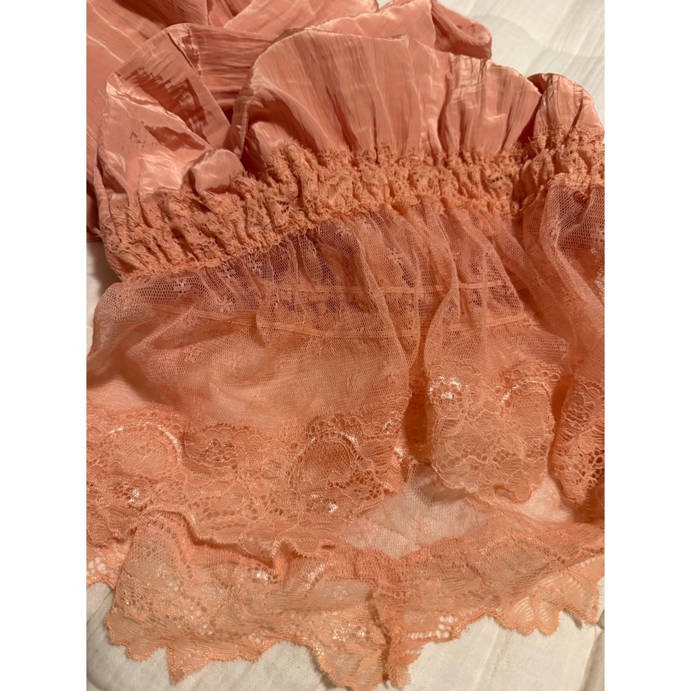 New J Very J 2 Piece Set Bloomer Pants and Lace Trim Top Terracotta Peach Medium - Picture 5 of 12